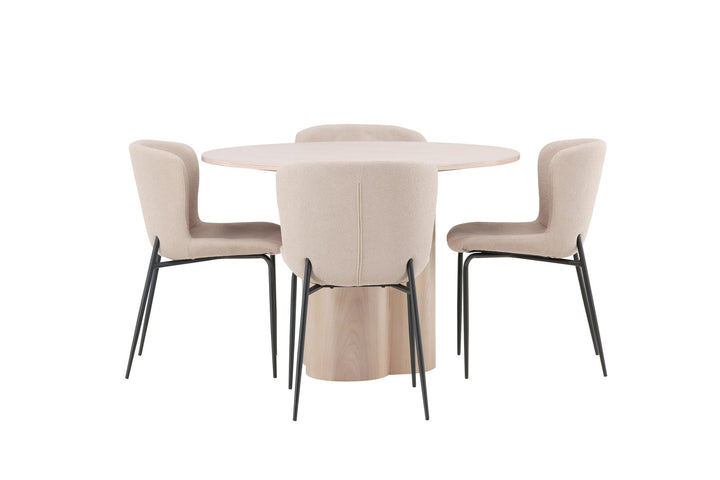 Venture Home OliviaDiningTable-WhiteWashVeneer+ModestoDiningChair-Beige/BeigeBoucle_4