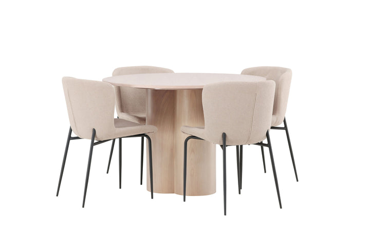 Venture Home OliviaDiningTable-WhiteWashVeneer+ModestoDiningChair-Beige/BeigeBoucle_4
