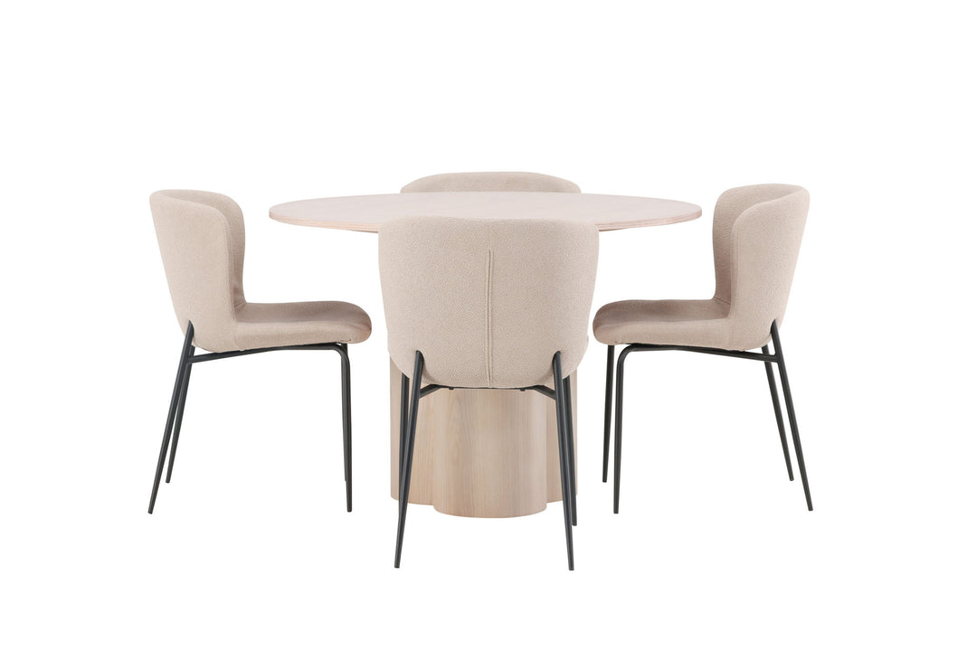Venture Home OliviaDiningTable-WhiteWashVeneer+ModestoDiningChair-Beige/BeigeBoucle_4