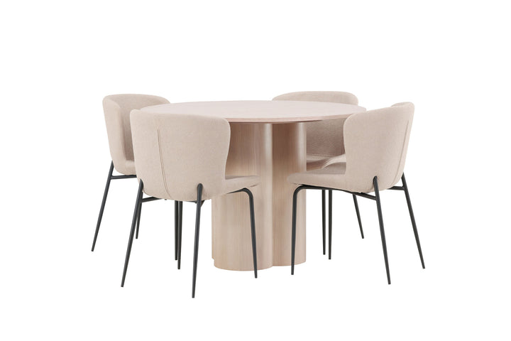 Venture Home OliviaDiningTable-WhiteWashVeneer+ModestoDiningChair-Beige/BeigeBoucle_4