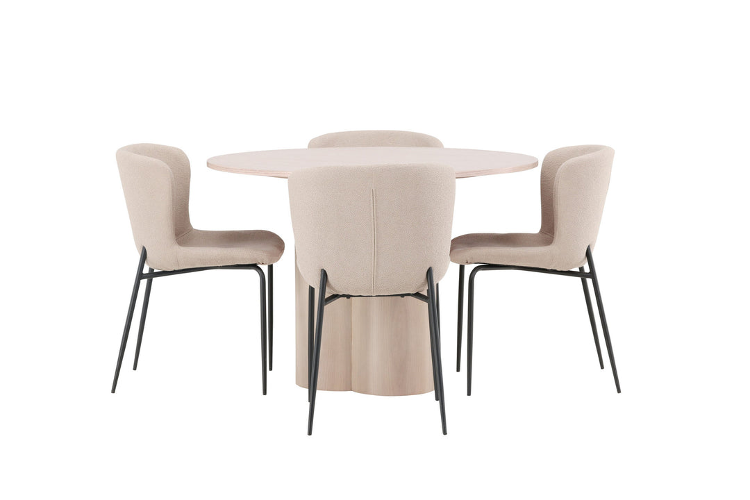 Venture Home OliviaDiningTable-WhiteWashVeneer+ModestoDiningChair-Beige/BeigeBoucle_4