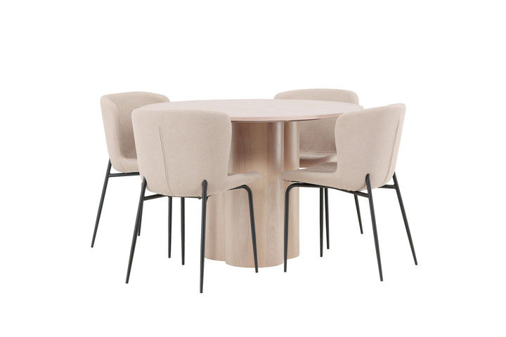 Venture Home OliviaDiningTable-WhiteWashVeneer+ModestoDiningChair-Beige/BeigeBoucle_4