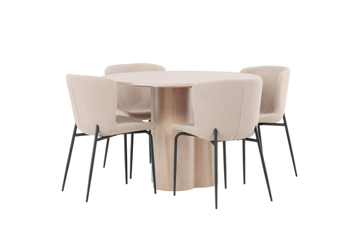 Venture Home OliviaDiningTable-WhiteWashVeneer+ModestoDiningChair-Beige/BeigeBoucle_4
