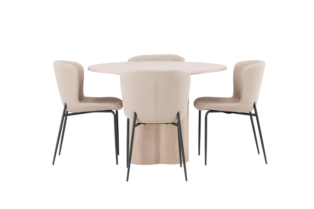 Venture Home OliviaDiningTable-WhiteWashVeneer+ModestoDiningChair-Beige/BeigeBoucle_4