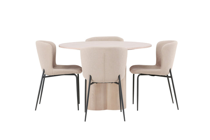 Venture Home OliviaDiningTable-WhiteWashVeneer+ModestoDiningChair-Beige/BeigeBoucle_4