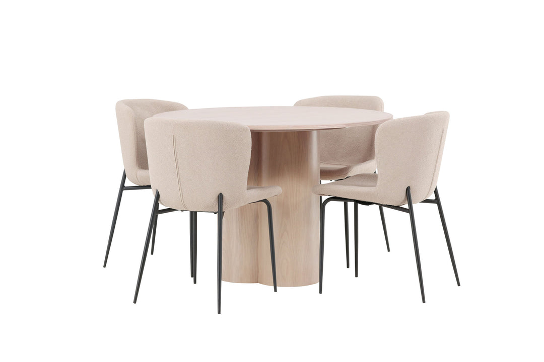 Venture Home OliviaDiningTable-WhiteWashVeneer+ModestoDiningChair-Beige/BeigeBoucle_4