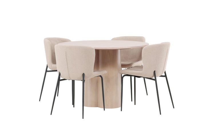 Venture Home OliviaDiningTable-WhiteWashVeneer+ModestoDiningChair-Beige/BeigeBoucle_4