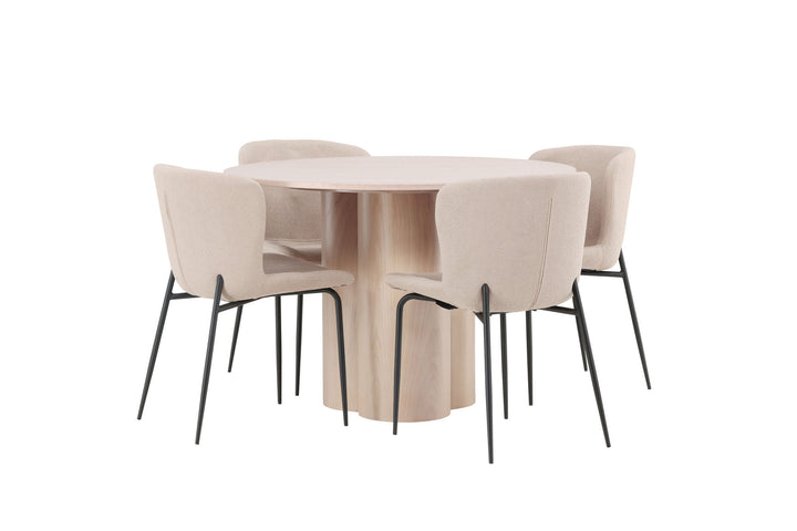 Venture Home OliviaDiningTable-WhiteWashVeneer+ModestoDiningChair-Beige/BeigeBoucle_4