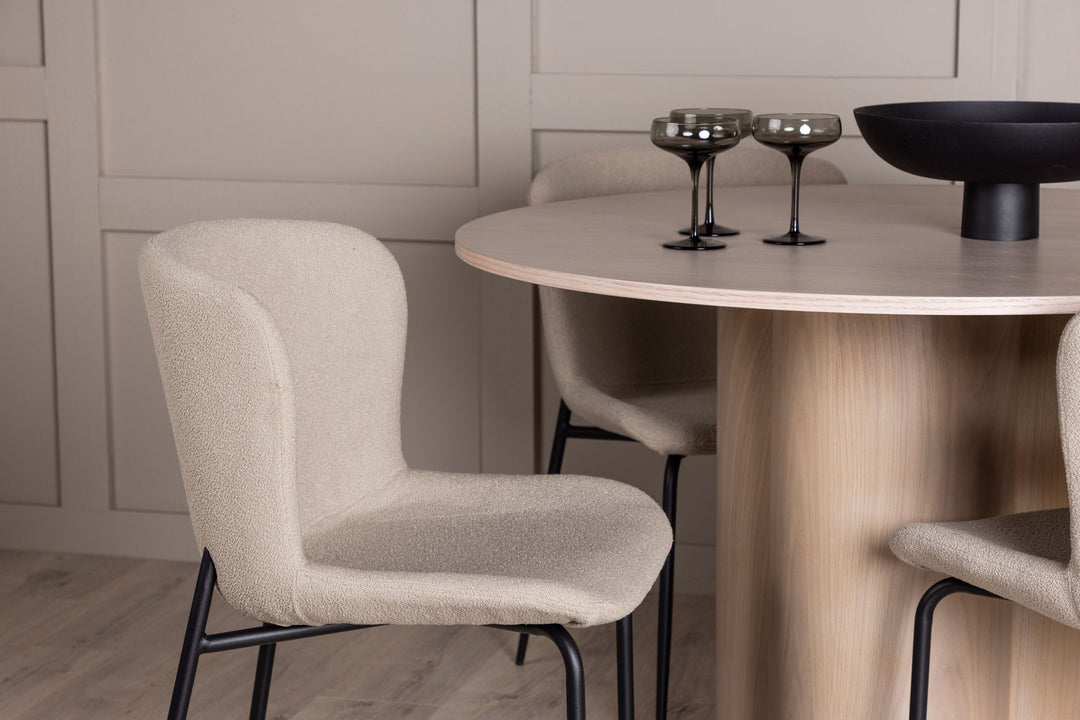 Venture Home OliviaDiningTable-WhiteWashVeneer+ModestoDiningChair-Beige/BeigeBoucle_4
