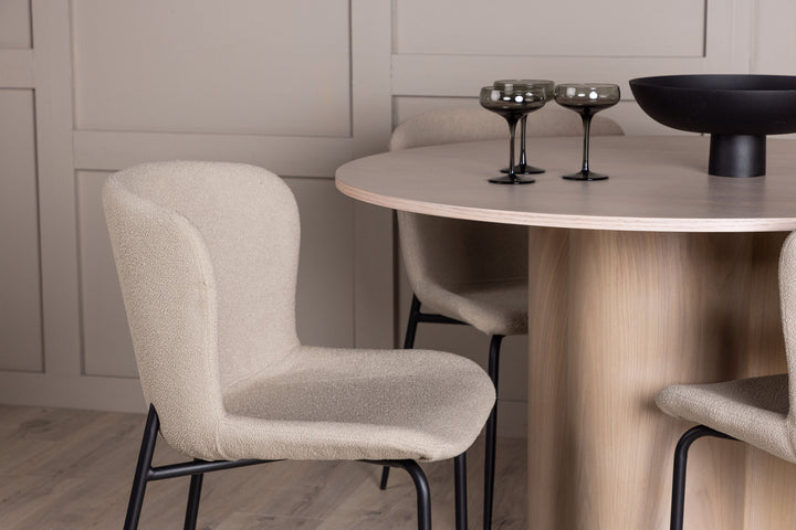 Venture Home OliviaDiningTable-WhiteWashVeneer+ModestoDiningChair-Beige/BeigeBoucle_4