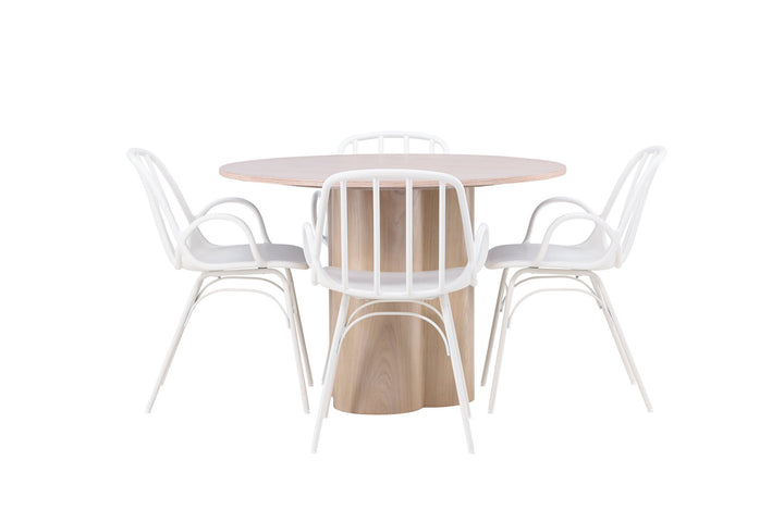 Venture Home OliviaDiningTable-WhiteWashVeneer+DyrönDiningChair-WhitePolypropylene_4