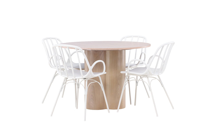 Venture Home OliviaDiningTable-WhiteWashVeneer+DyrönDiningChair-WhitePolypropylene_4