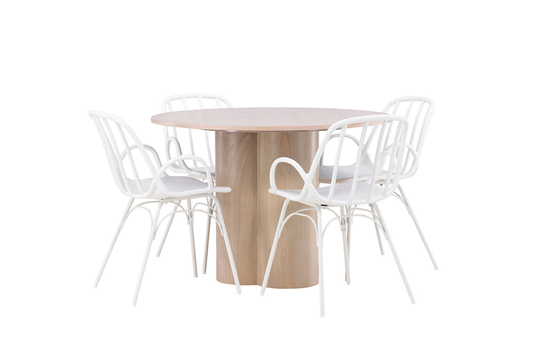 Venture Home OliviaDiningTable-WhiteWashVeneer+DyrönDiningChair-WhitePolypropylene_4