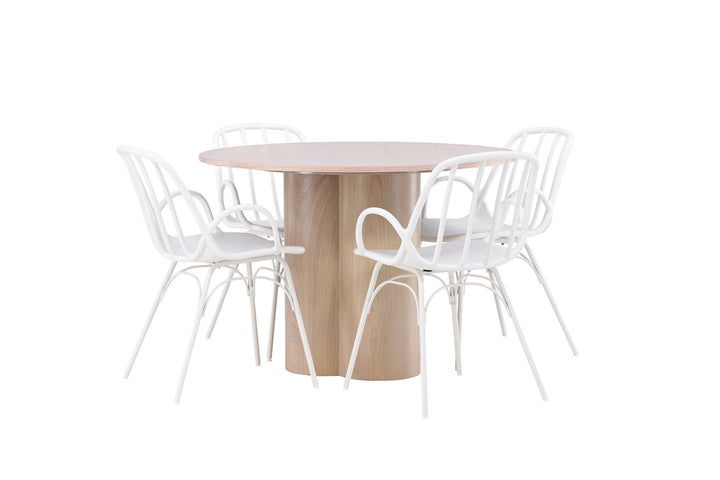 Venture Home OliviaDiningTable-WhiteWashVeneer+DyrönDiningChair-WhitePolypropylene_4