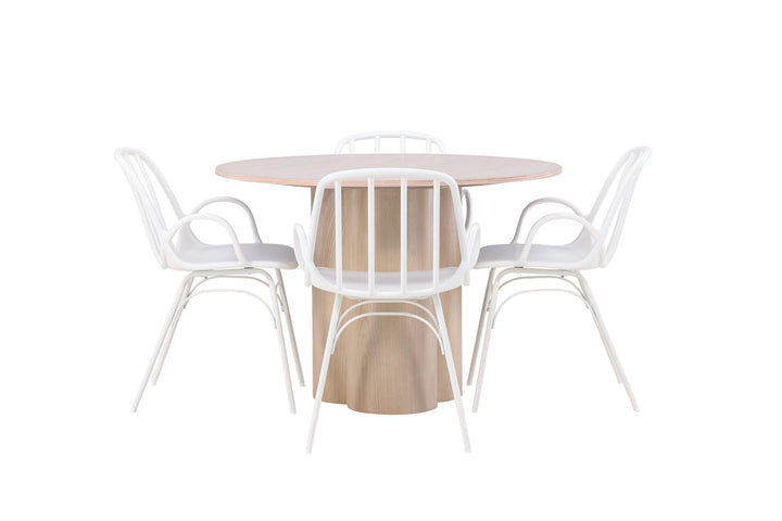 Venture Home OliviaDiningTable-WhiteWashVeneer+DyrönDiningChair-WhitePolypropylene_4