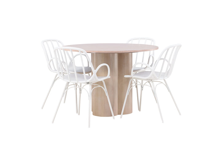 Venture Home OliviaDiningTable-WhiteWashVeneer+DyrönDiningChair-WhitePolypropylene_4