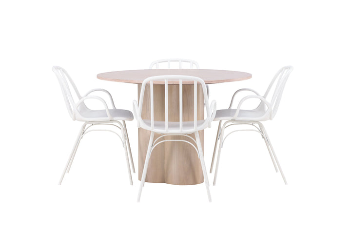 Venture Home OliviaDiningTable-WhiteWashVeneer+DyrönDiningChair-WhitePolypropylene_4