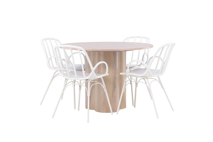 Venture Home OliviaDiningTable-WhiteWashVeneer+DyrönDiningChair-WhitePolypropylene_4