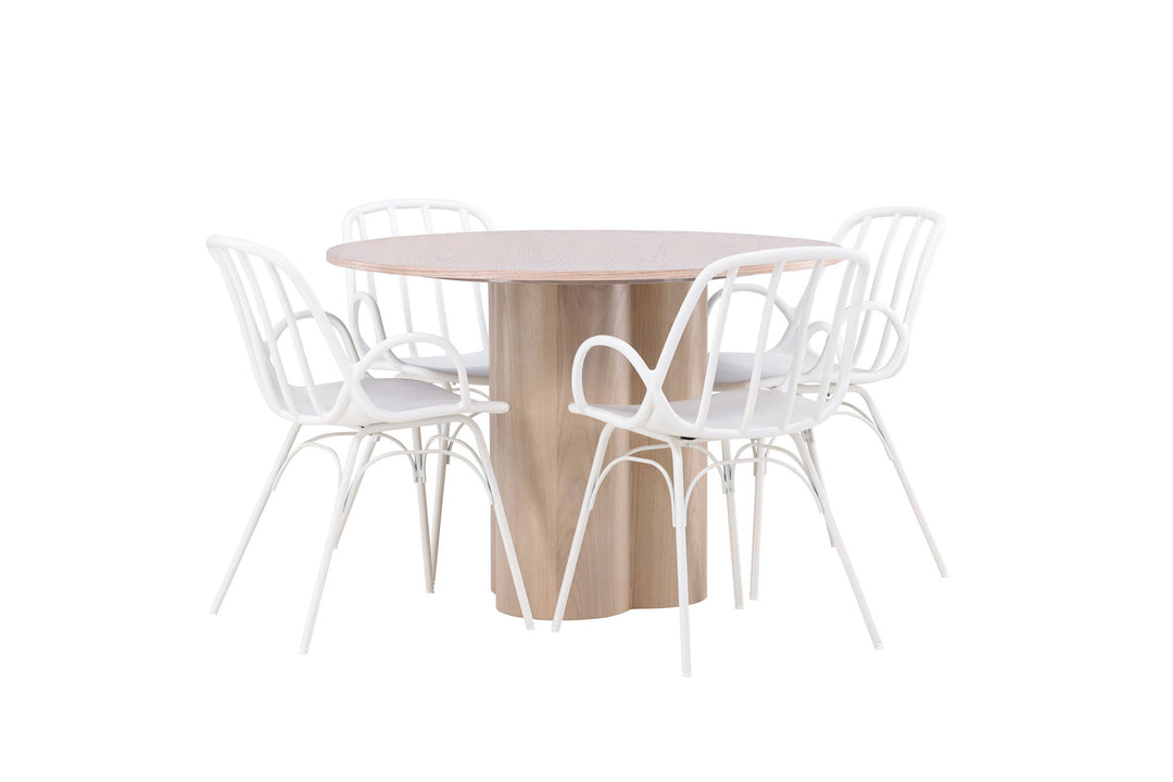 Venture Home OliviaDiningTable-WhiteWashVeneer+DyrönDiningChair-WhitePolypropylene_4