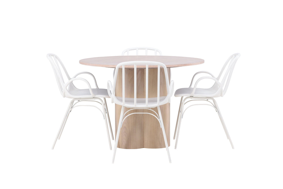 Venture Home OliviaDiningTable-WhiteWashVeneer+DyrönDiningChair-WhitePolypropylene_4