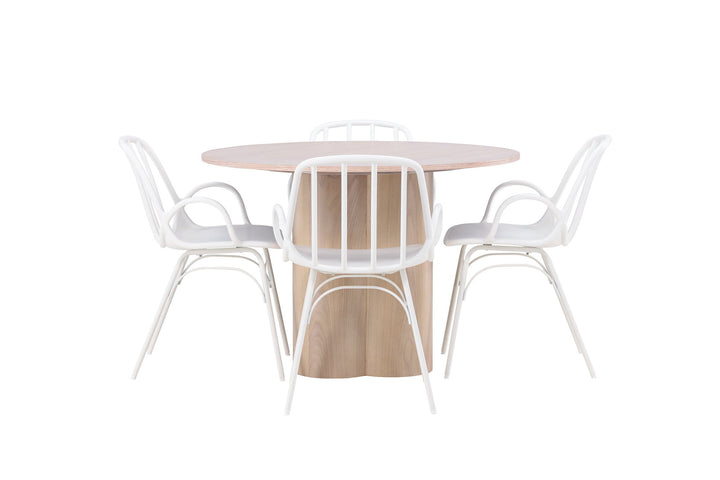 Venture Home OliviaDiningTable-WhiteWashVeneer+DyrönDiningChair-WhitePolypropylene_4
