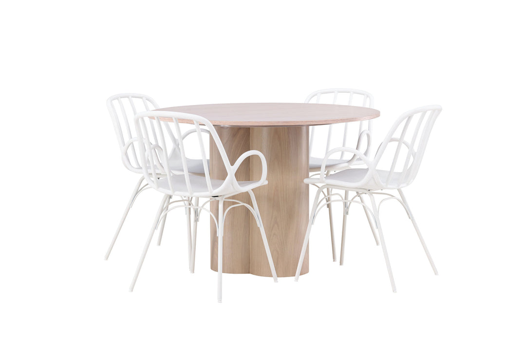 Venture Home OliviaDiningTable-WhiteWashVeneer+DyrönDiningChair-WhitePolypropylene_4