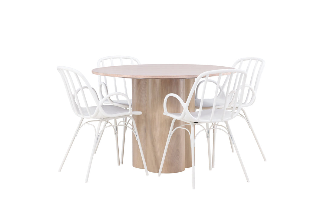 Venture Home OliviaDiningTable-WhiteWashVeneer+DyrönDiningChair-WhitePolypropylene_4