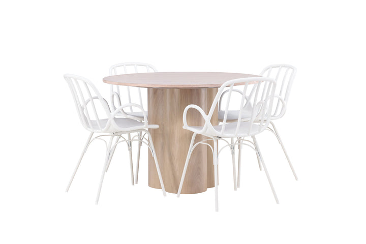 Venture Home OliviaDiningTable-WhiteWashVeneer+DyrönDiningChair-WhitePolypropylene_4