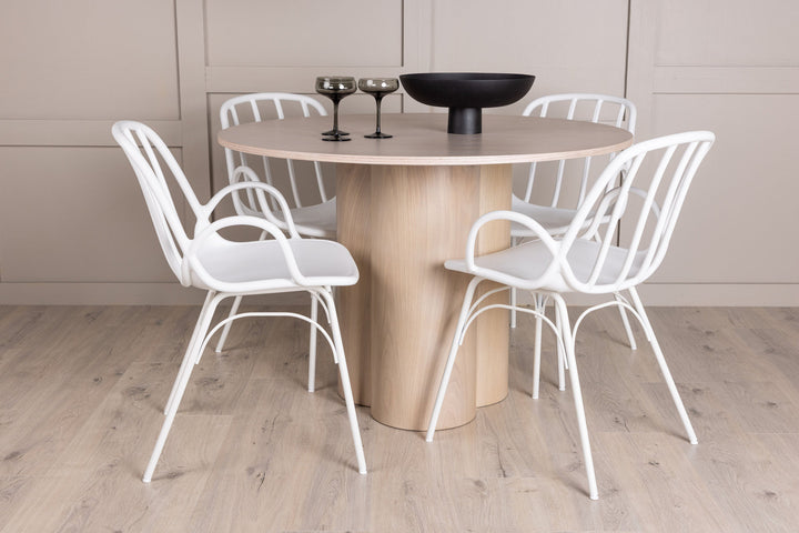 Venture Home OliviaDiningTable-WhiteWashVeneer+DyrönDiningChair-WhitePolypropylene_4