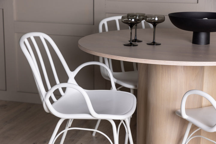 Venture Home OliviaDiningTable-WhiteWashVeneer+DyrönDiningChair-WhitePolypropylene_4