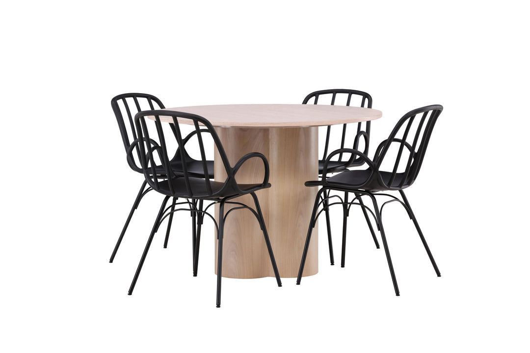 Venture Home OliviaDiningTable-WhiteWashVeneer+DyrönDiningChair-BlackPolypropylene_4