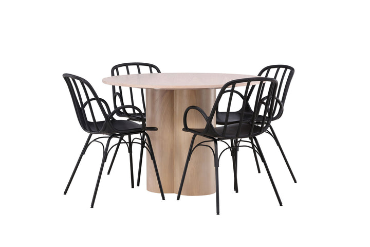Venture Home OliviaDiningTable-WhiteWashVeneer+DyrönDiningChair-BlackPolypropylene_4