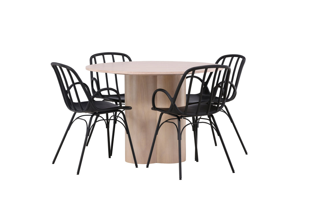 Venture Home OliviaDiningTable-WhiteWashVeneer+DyrönDiningChair-BlackPolypropylene_4