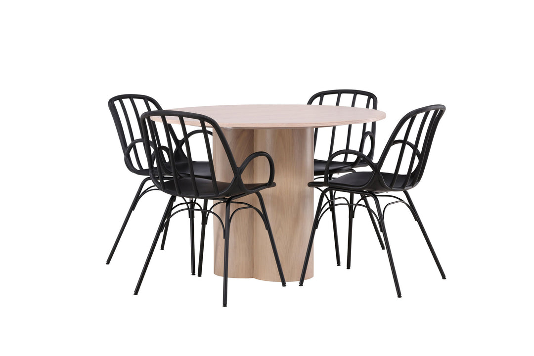 Venture Home OliviaDiningTable-WhiteWashVeneer+DyrönDiningChair-BlackPolypropylene_4