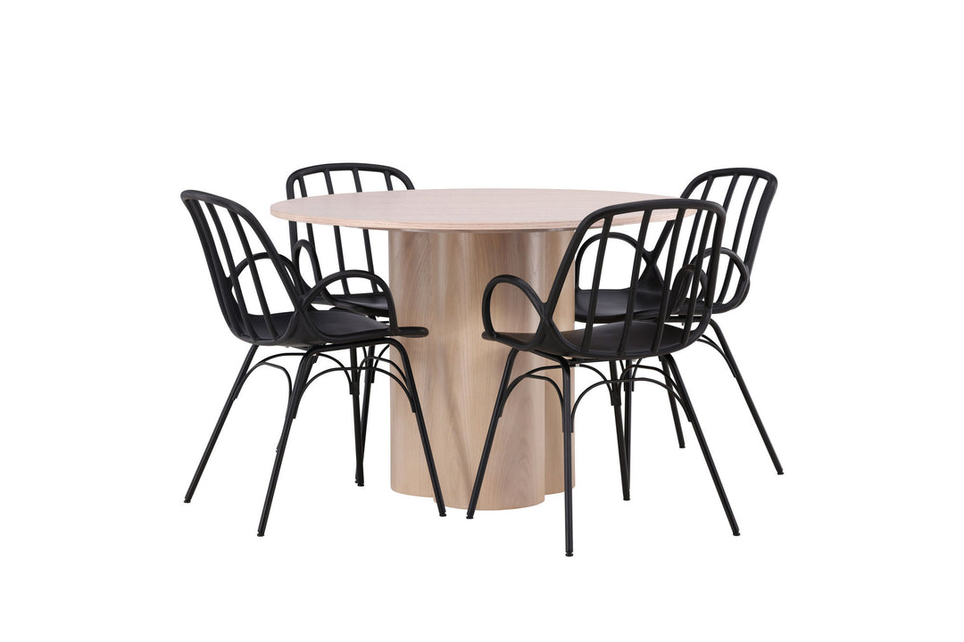 Venture Home OliviaDiningTable-WhiteWashVeneer+DyrönDiningChair-BlackPolypropylene_4