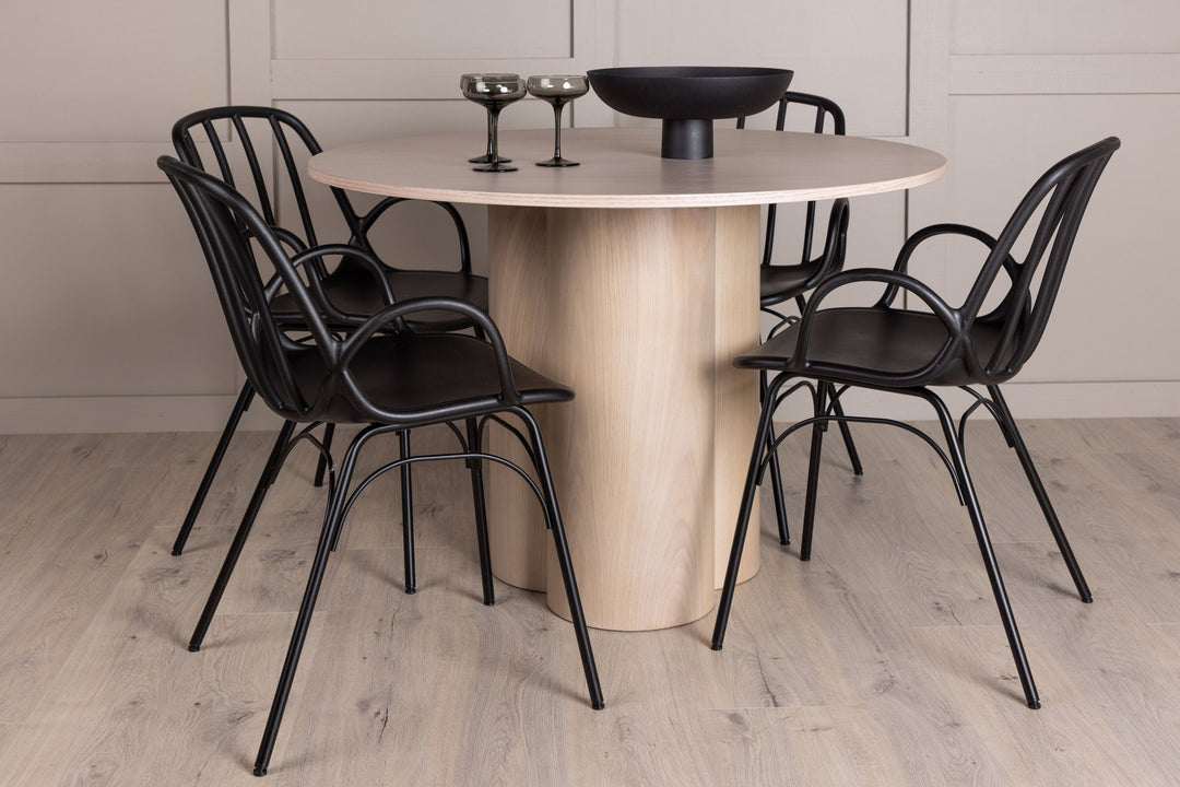 Venture Home OliviaDiningTable-WhiteWashVeneer+DyrönDiningChair-BlackPolypropylene_4