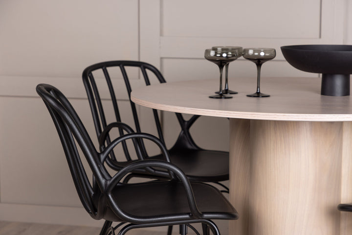 Venture Home OliviaDiningTable-WhiteWashVeneer+DyrönDiningChair-BlackPolypropylene_4