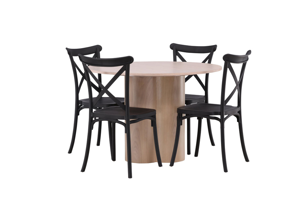 Venture Home OliviaDiningTable-WhiteWashVeneer+CrosettDiningChair-MatteBlack/MatteBlackPlastic_4