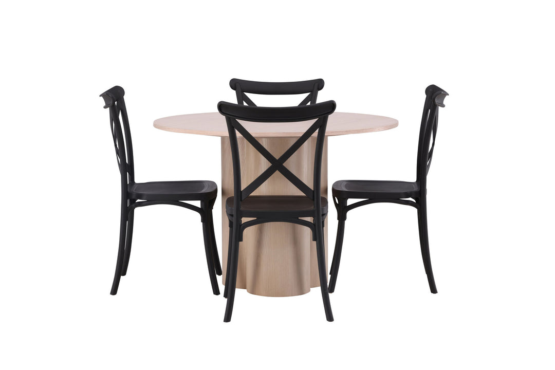 Venture Home OliviaDiningTable-WhiteWashVeneer+CrosettDiningChair-MatteBlack/MatteBlackPlastic_4