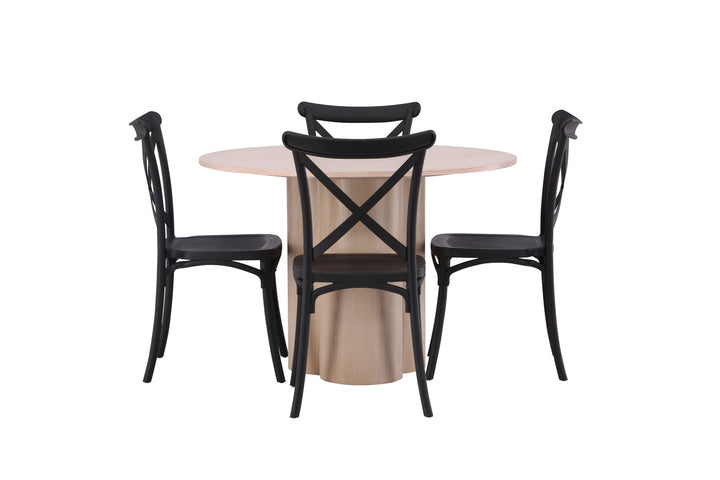 Venture Home OliviaDiningTable-WhiteWashVeneer+CrosettDiningChair-MatteBlack/MatteBlackPlastic_4
