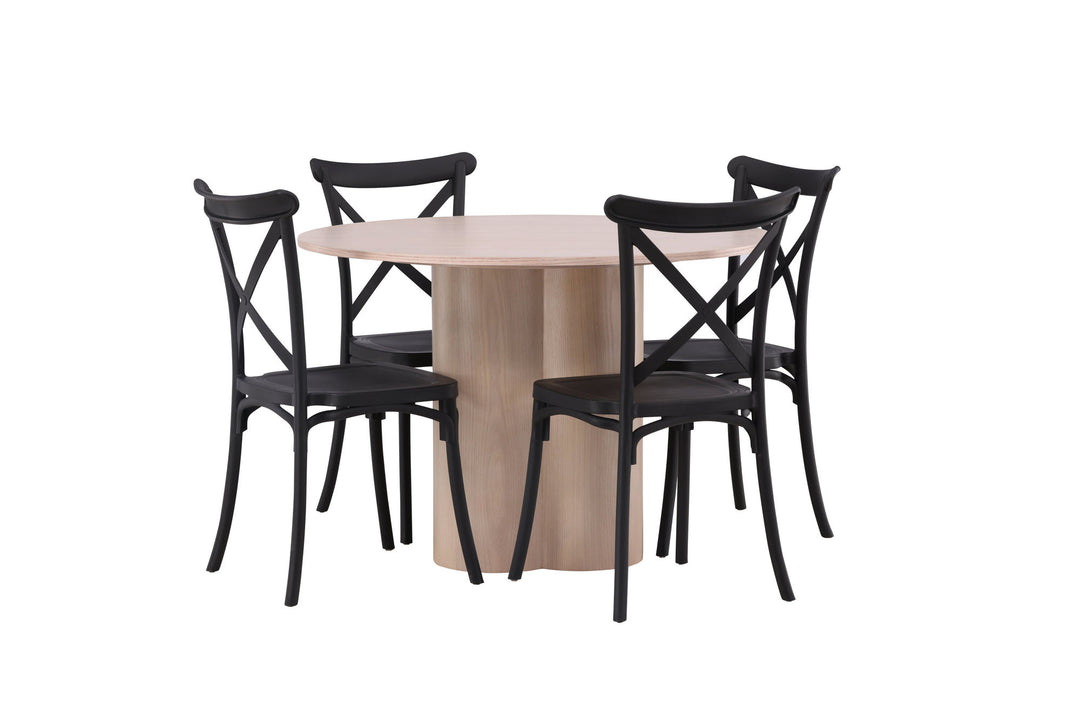 Venture Home OliviaDiningTable-WhiteWashVeneer+CrosettDiningChair-MatteBlack/MatteBlackPlastic_4