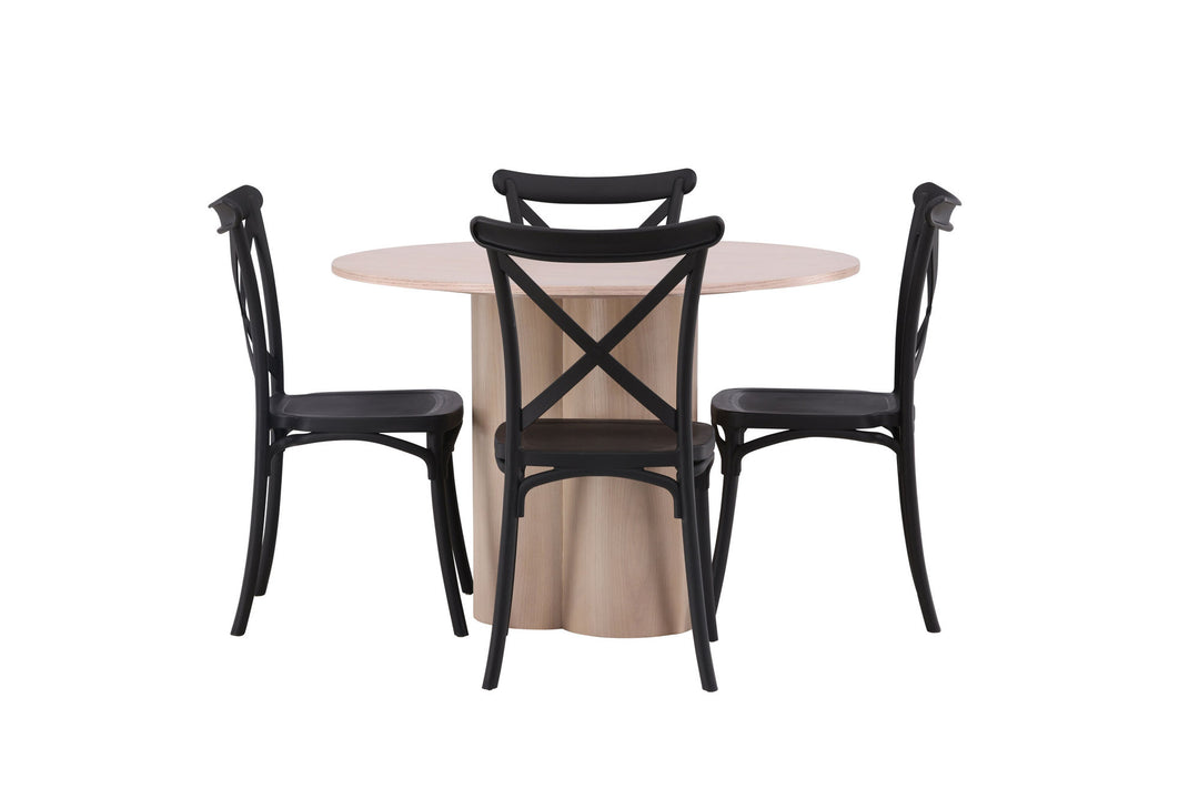 Venture Home OliviaDiningTable-WhiteWashVeneer+CrosettDiningChair-MatteBlack/MatteBlackPlastic_4