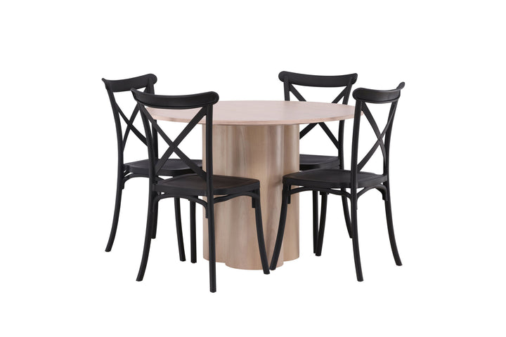 Venture Home OliviaDiningTable-WhiteWashVeneer+CrosettDiningChair-MatteBlack/MatteBlackPlastic_4