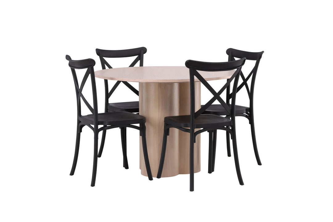 Venture Home OliviaDiningTable-WhiteWashVeneer+CrosettDiningChair-MatteBlack/MatteBlackPlastic_4