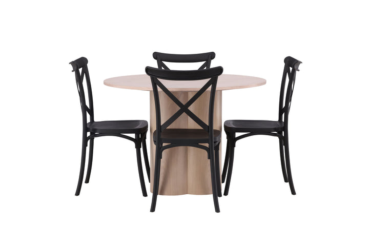 Venture Home OliviaDiningTable-WhiteWashVeneer+CrosettDiningChair-MatteBlack/MatteBlackPlastic_4