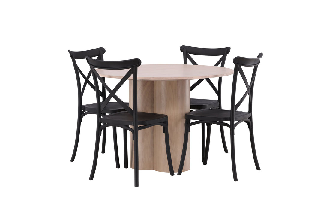 Venture Home OliviaDiningTable-WhiteWashVeneer+CrosettDiningChair-MatteBlack/MatteBlackPlastic_4