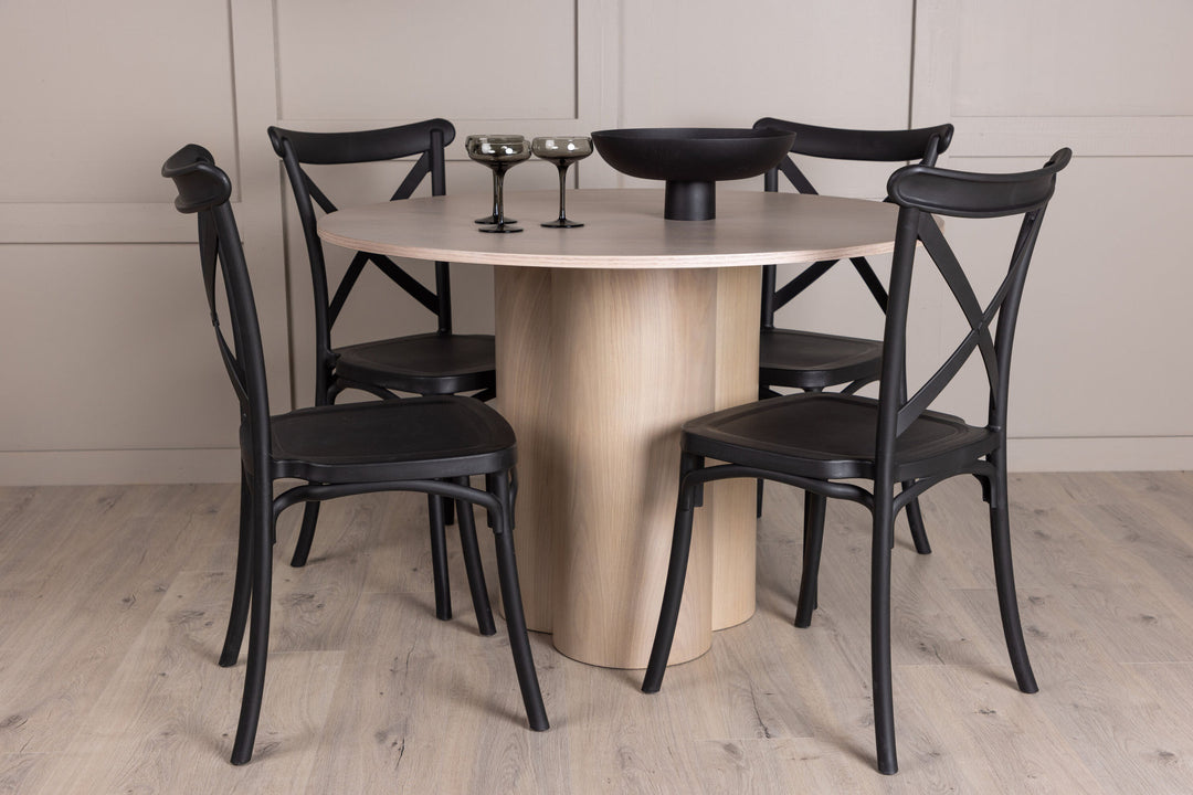 Venture Home OliviaDiningTable-WhiteWashVeneer+CrosettDiningChair-MatteBlack/MatteBlackPlastic_4