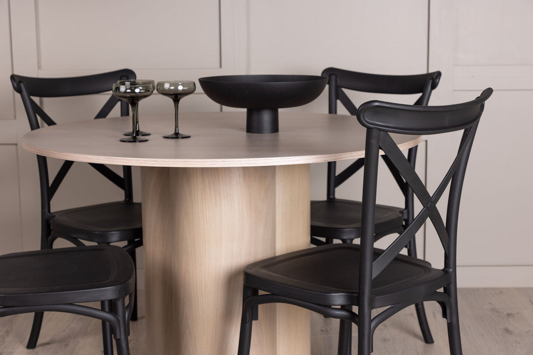 Venture Home OliviaDiningTable-WhiteWashVeneer+CrosettDiningChair-MatteBlack/MatteBlackPlastic_4