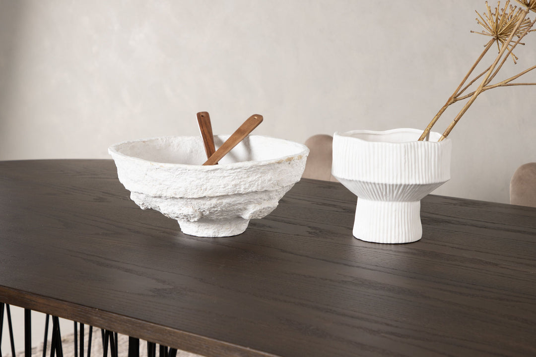 Venture Home Stone oval Dining Table - Black / Mocca Veneer +Limhamn Light Chair - Black / Beige Velvet _4