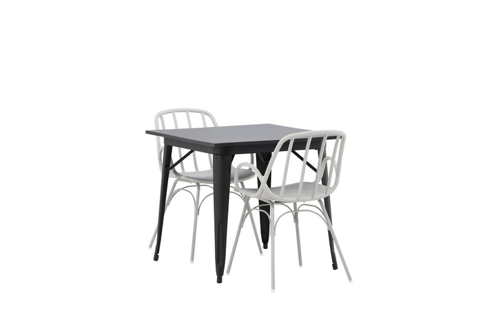 Venture Home Tempe Dining Table - Black / Black MDF +Dyrön Dining Chair - Greige Polypropylene _2